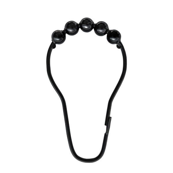 Черни кукички за душ завеса в комплект от 10 бр. Aqua – Mette Ditmer Denmark