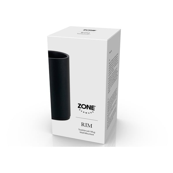 Черна метална стенна чаша за четки за зъби Rim - Zone-image-1