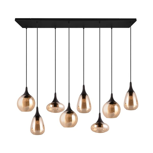 Черно-оранжева висяща лампа със стъклен абажур Lumina - Trio-image-4