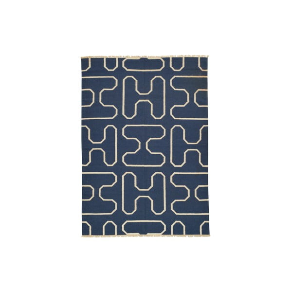 Ručně tkaný koberec Blue H Kilim, 150x208 cm