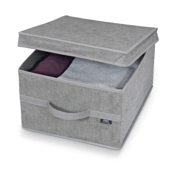 Сива кутия за съхранение Голяма, 50 x 38 cm Stone - Domopak