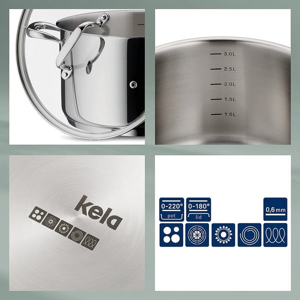 Съд от неръждаема стомана с капак, ø 20 cm Flavoria - Kela-image-2