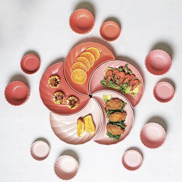 Глинен комплект за сервиране 5 бр. Palmarosa pink – Villa Altachiara-image-2