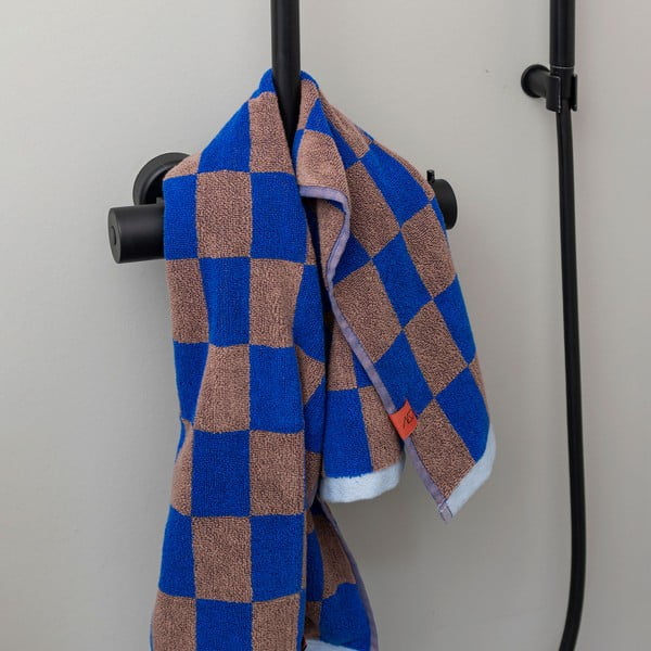 Синьо-кафява кърпа за баня от органичен памук 70x133 cm Retro - Mette Ditmer Denmark-image-1