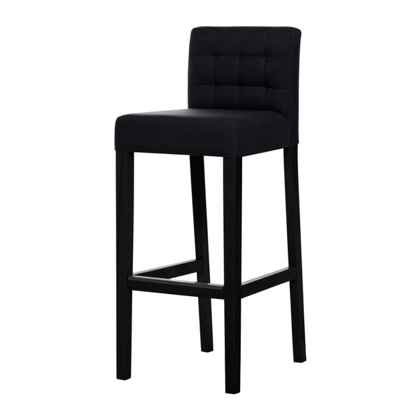 Tmavě šedá barová židle s černými nohami Ted Lapidus Maison Jasmin