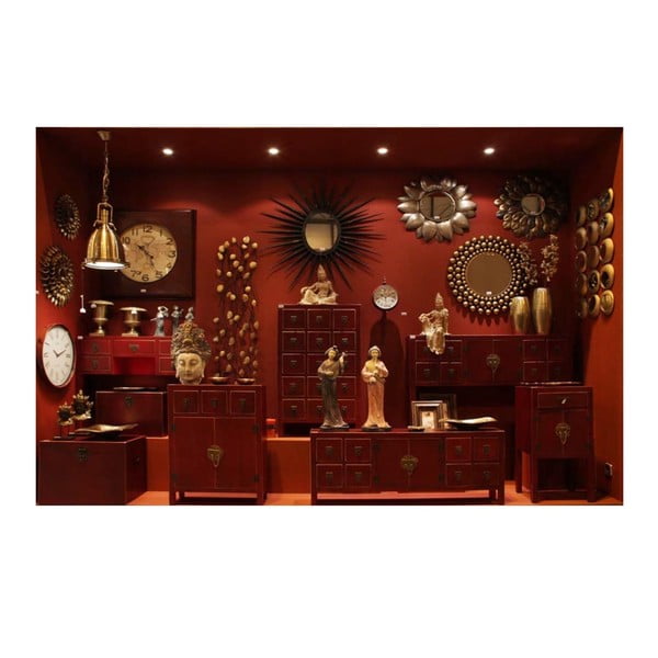 Червен  нисък скрин 130x50,5 cm Oriente – Ixia-image-3