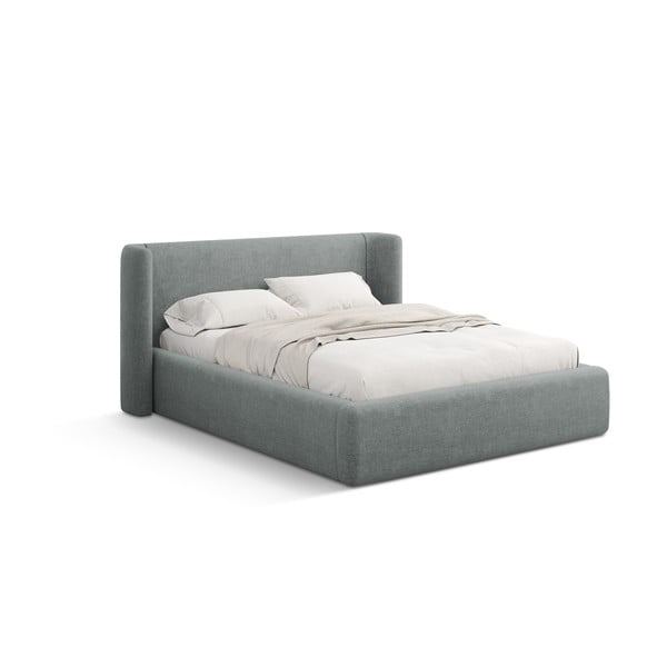 Тъмносиво двойно легло 180x200 cm тапицирано с място за съхранение с включена подматрачна рамка Jason – Windsor & Co Sofas