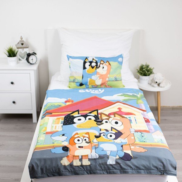 Памучно детско спално бельо за детско креватче 100x135 cm Bluey – Jerry Fabrics-image-1