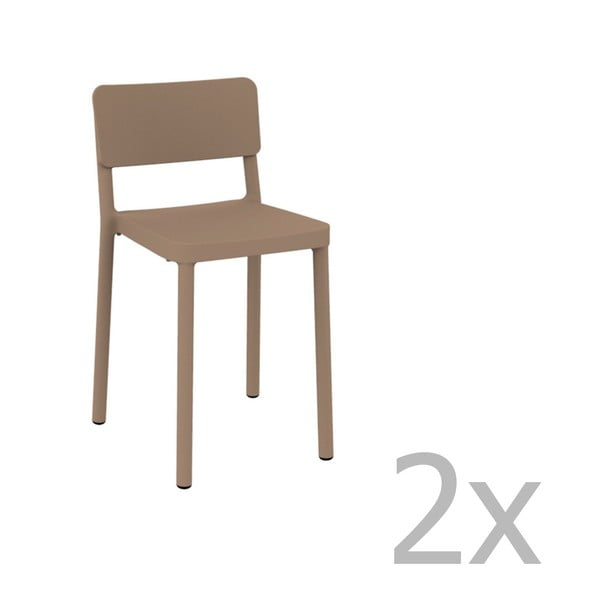 Комплект от 2 пясъчнокафяви бар столове, подходящи за открито Lisboa, височина 72,9 cm - Resol