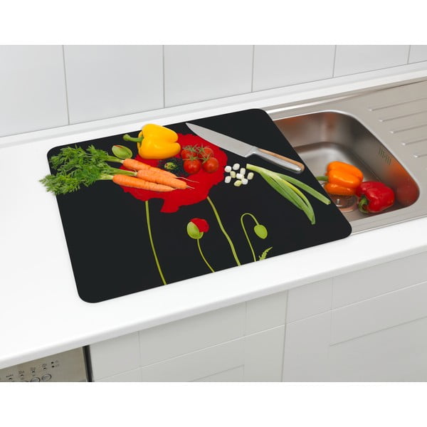 Капак за стена на готварска печка от закалено стъкло 50x56 cm Poppy - Maximex-image-3