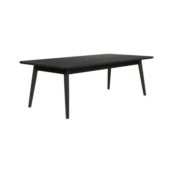 Черна масичка за кафе с дъбов плот 60x120 cm Fabio – White Label-image-2