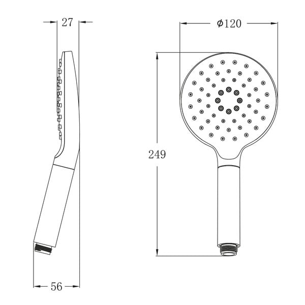 Пластмасова душ глава в лъскаво сребристо ø 12 cm – Sapho-image-4