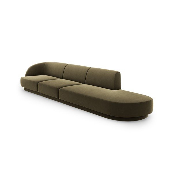 Зелен кадифен диван 302 cm Miley - Micadoni Home-image-3
