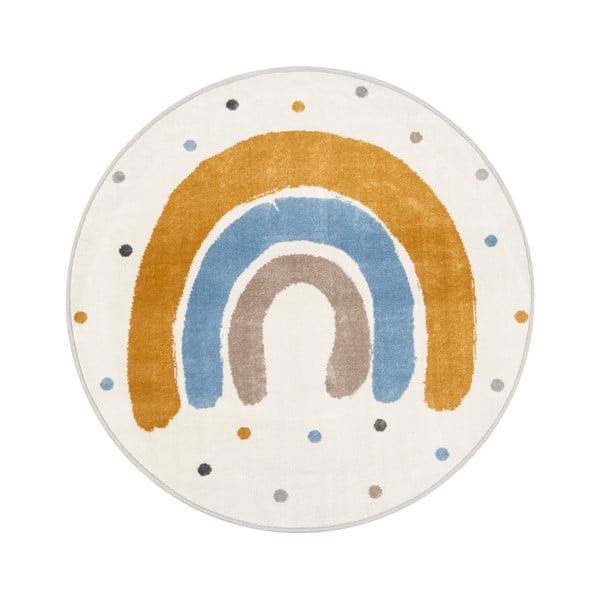 Детски килим в цвят жълта охра и слонова кост ø100 cm Joyful Gold – FD