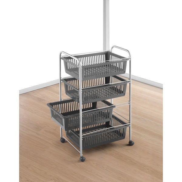 Подвижен рафт в тъмносиво-сребристо 46x78 cm - Metaltex-image-2