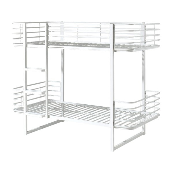 Бяло метално двуетажно детско легло с включена подматрачна рамка 90x200 cm Oscar – Vipack