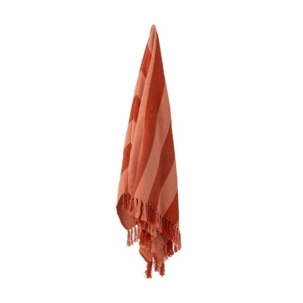 Червено одеяло от рециклиран памук за TV 160x130 cm Frello – Bloomingville-image-3