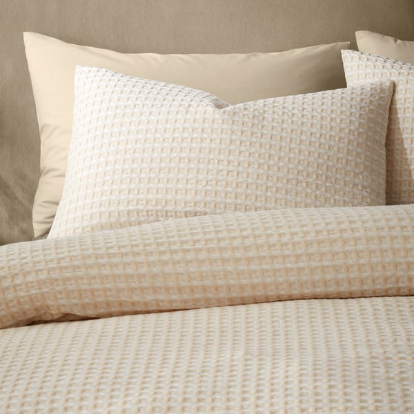 Бежово двойно  спално бельо 200x200 cm Muscat Waffle – Pineapple Elephant-image-3