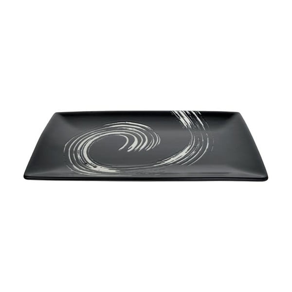 Черна правоъгълна плоча Maru, 27 x 16,5 cm - Tokyo Design Studio