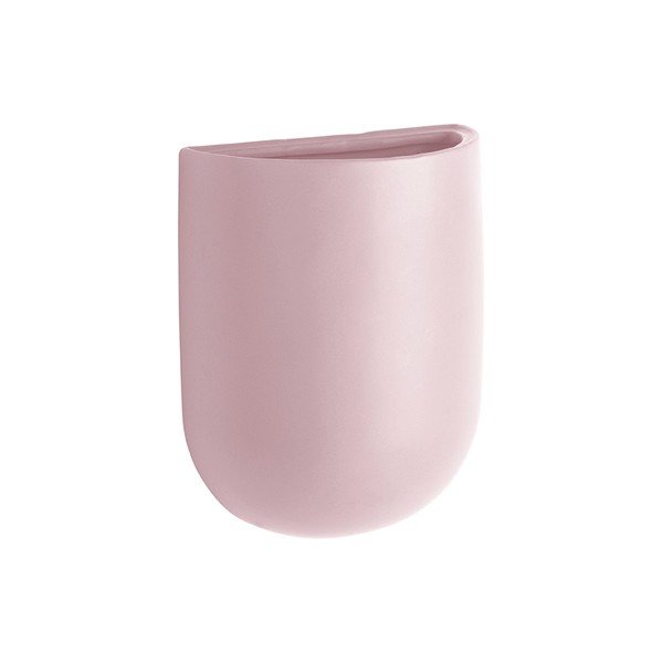 Светлорозова керамична саксия за стена Oval - PT LIVING-image-2