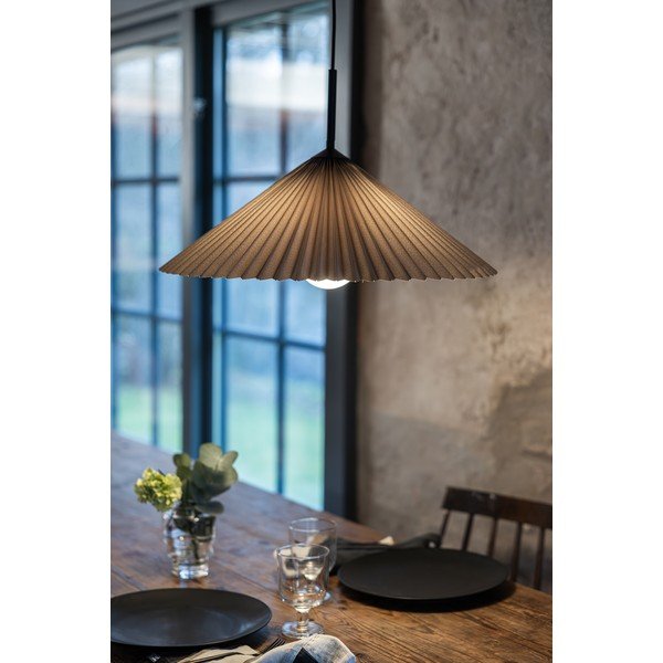 Сиво висящо осветително тяло ø 50 cm Plisado - Markslöjd-image-1