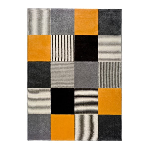 Оранжев и сив килим Гладис Ленто, 140 x 200 cm - Universal