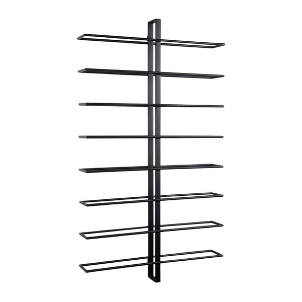 Черна метална стойка за вино, монтирана на стената, брой бутилки 16 Dual - PT LIVING-image-3