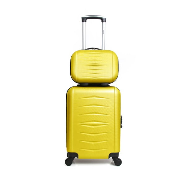 Комплект от 2 жълти куфара на количка Oviedo - Infinitif