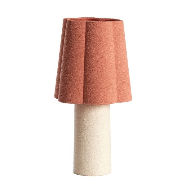 Настолна лампа в цвят сьомга/кремава с текстилен абажур (височина 50 cm) Musaby – Light & Living