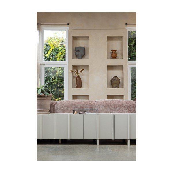 Светлосива маса за телевизор от масивен бор 152x53x46 cm Basu – WOOOD-image-1