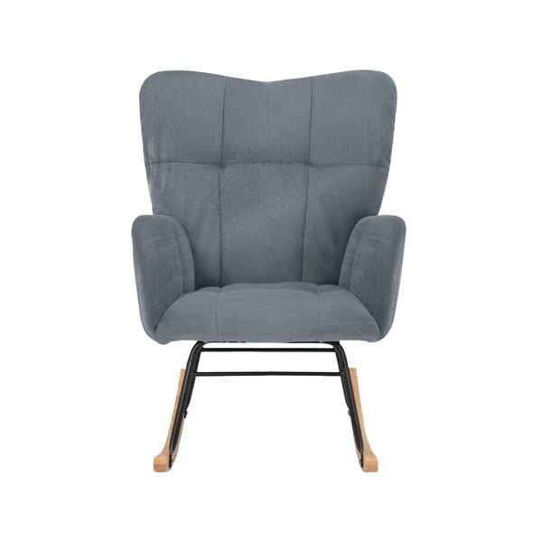 Сиво кадифено люлеещо се кресло Elza – Støraa-image-1