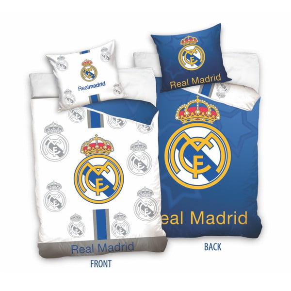 Детско памучно спално бельо за единично легло Real Madrid Logo, 140 x 200 cm - CARBOTEX
