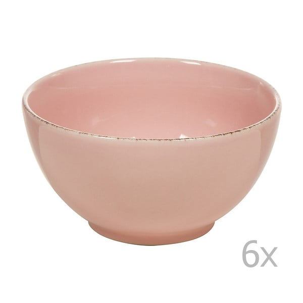 Sada 6 růžových keramických misek Santiago Pons, ⌀ 14 cm