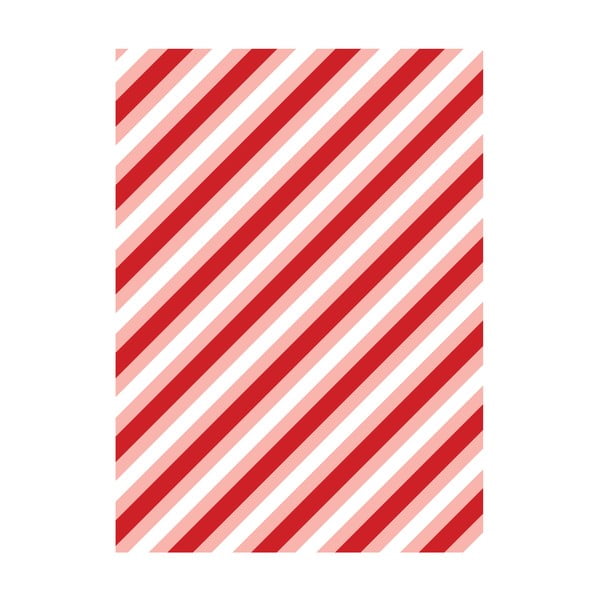 5 листа червена и бяла опаковъчна хартия, 50 x 70 cm Candy Stripes - eleanor stuart