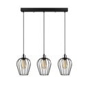 Черна висяща лампа за 3 крушки Tel Long - Opviq lights