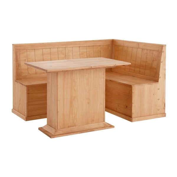 Set lavice a jídelního stolu z masivního borovicového dřeva Støraa Silas