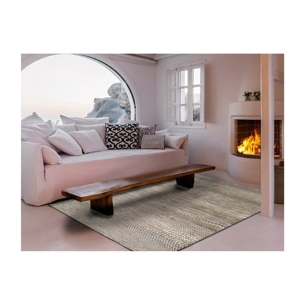 Šedý koberec z viskózy Universal Belga Beigriss, 100 x 140 cm-image-2