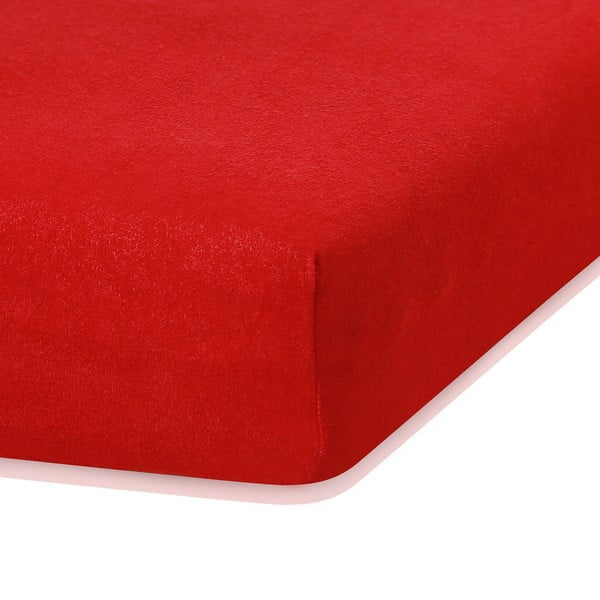 Червен еластичен чаршаф с високо съдържание на памук , 140/160 x 200 cm Ruby - AmeliaHome