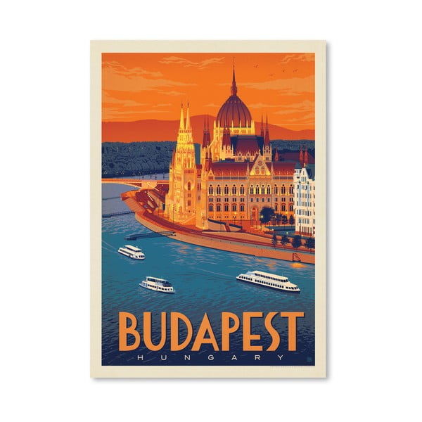 Плакат Будапеща, 42 x 30 cm - Americanflat