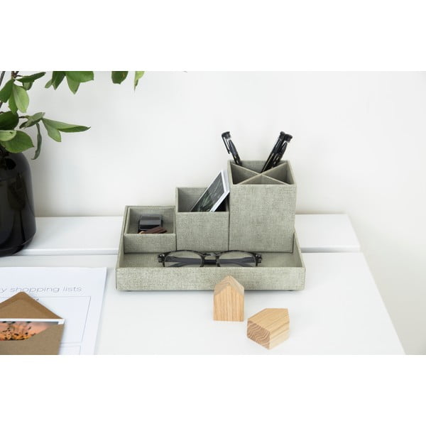 Бежов органайзер за бюро от 4 части Lena - Bigso Box of Sweden-image-1