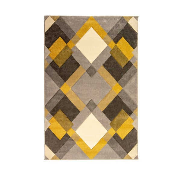 Сив и жълт килим Nimbus Ochre, 80 x 150 cm - Flair Rugs