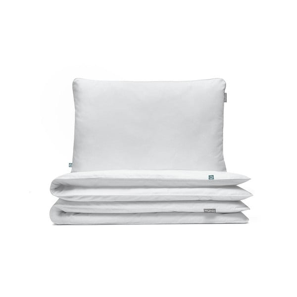Бяло памучно спално бельо за единично легло , 140 x 200 cm - Mumla