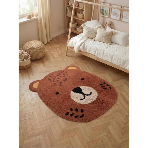 Кафяв памучен детски килим подходящ за пране/ръчно изработен 120x149 cm Snuggle Berry – Hanse Home-image-1