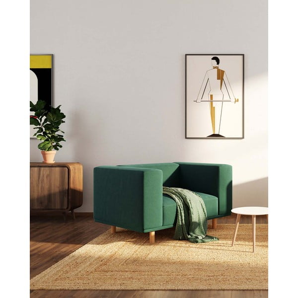 Кресло от тъмнозелено кадифе Kukumo - Ame Yens-image-1