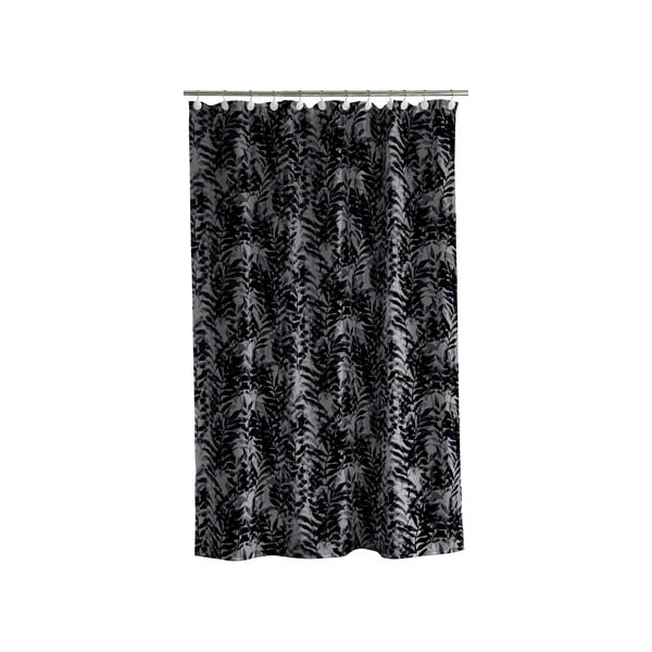Завеса за душ в черно и сиво , 180 x 200 cm Leaves - Södahl