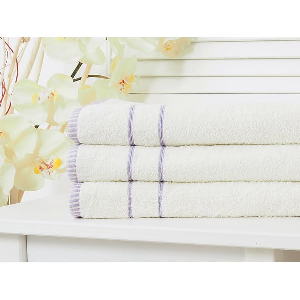Хавлиена кърпа за баня в цвят крем-лавандула 65x130 cm - B.E.S.-image-1