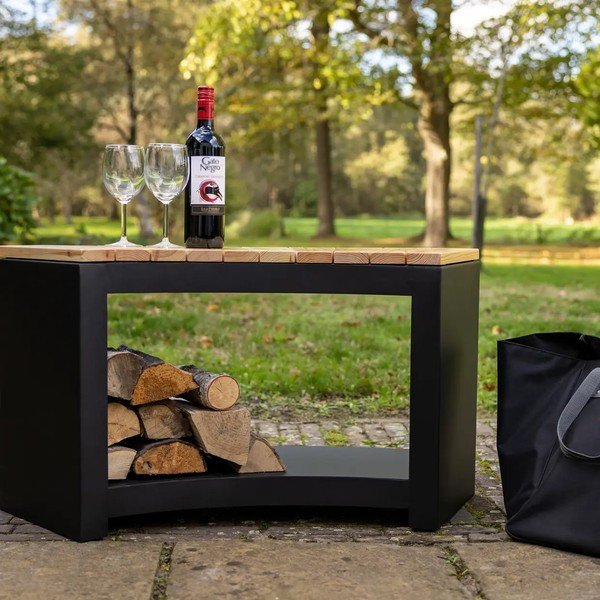 Черна градинска пейка Curved - Esschert Design-image-1