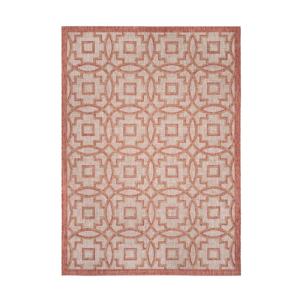 Бежов и червен килим за открито Jade, 160 x 230 cm - Safavieh