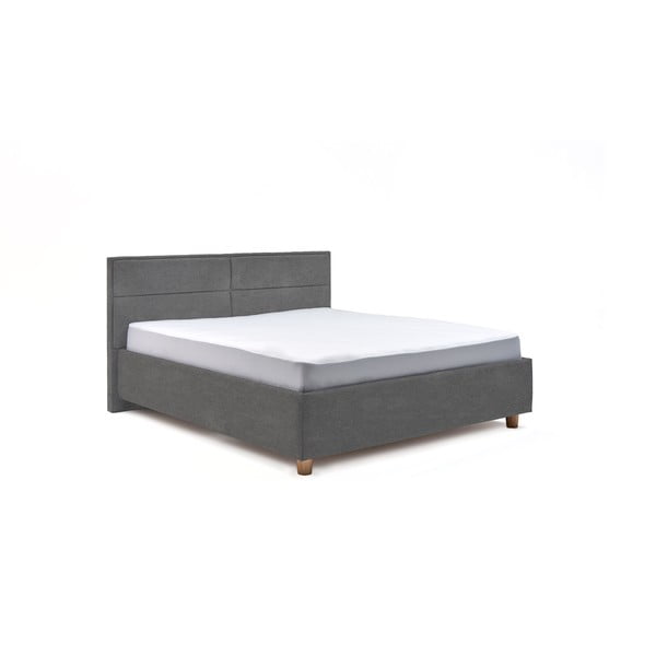 Светлосиво двойно легло с място за съхранение , 160 x 200 cm Grace - ProSpánek