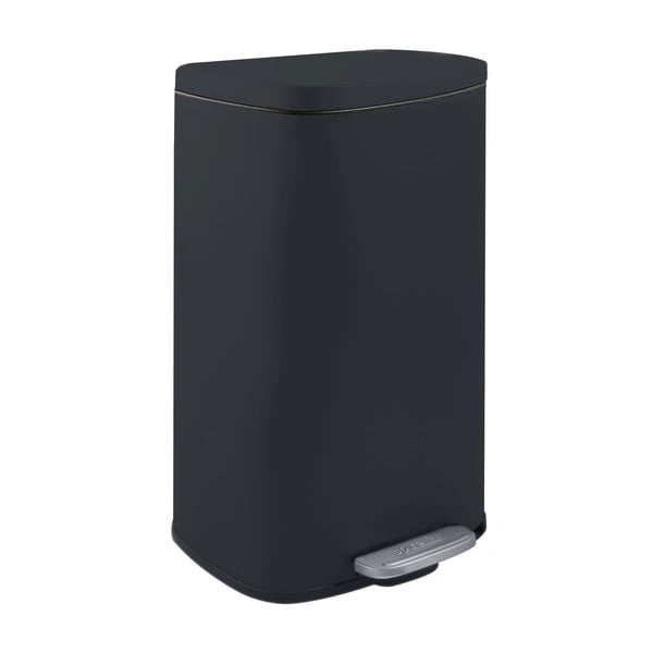 Матово черно стоманено кошче за боклук с педал 50 l   Akira – Spirella
